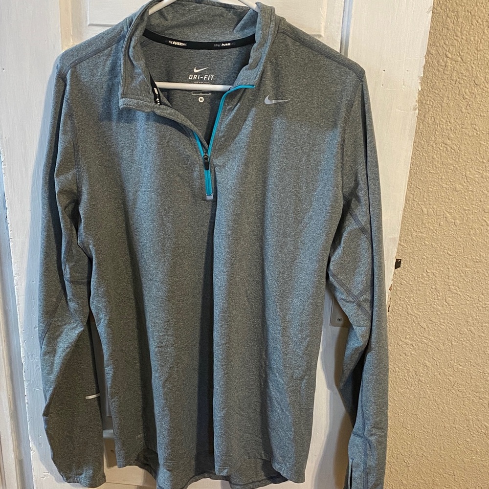 Nike Heather Gray Quarter-Zip Pullover